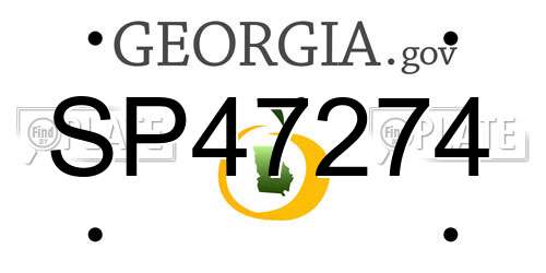 SP47274 Georgia License Plate