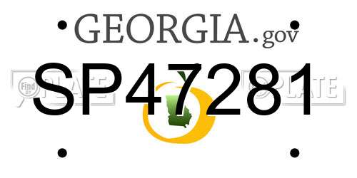 SP47281 Georgia License Plate