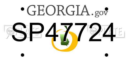 SP47724 Georgia License Plate