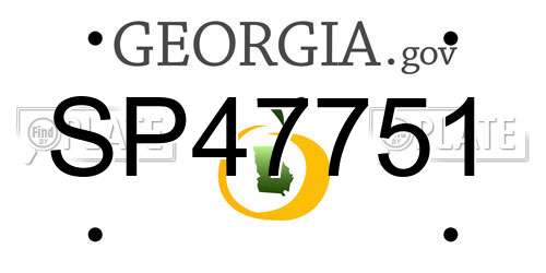 SP47751 Georgia License Plate