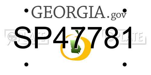 SP47781 Georgia License Plate