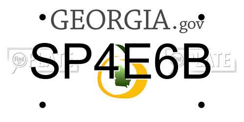 SP4E6B Georgia License Plate