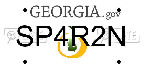SP4R2N Georgia License Plate
