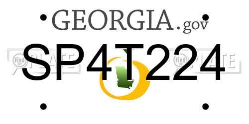 SP4T224 Georgia License Plate