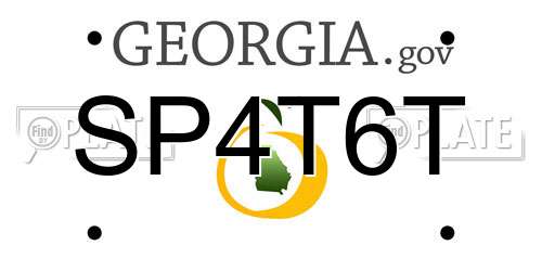 SP4T6T Georgia License Plate