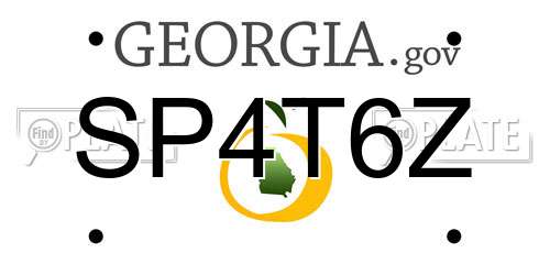 SP4T6Z Georgia License Plate