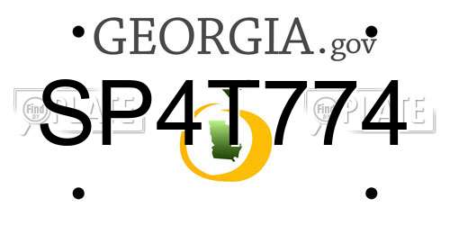 SP4T774 Georgia License Plate