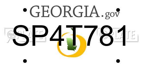 SP4T781 Georgia License Plate