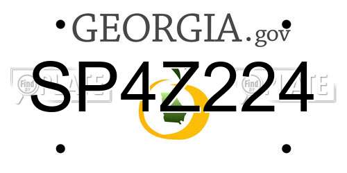 SP4Z224 Georgia License Plate