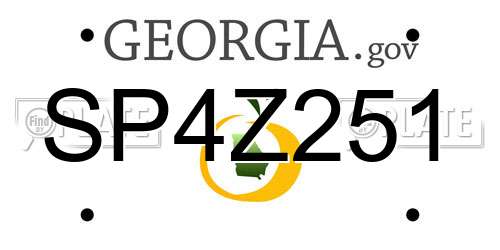 SP4Z251 Georgia License Plate