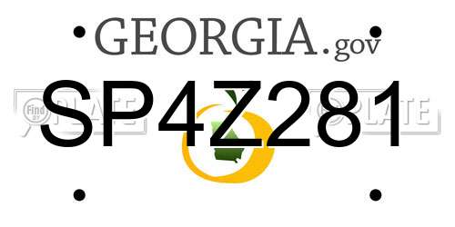 SP4Z281 Georgia License Plate