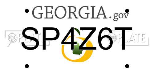 SP4Z6T Georgia License Plate