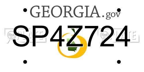 SP4Z724 Georgia License Plate