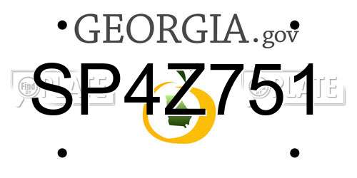 SP4Z751 Georgia License Plate