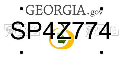 SP4Z774 Georgia License Plate