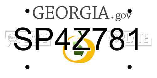 SP4Z781 Georgia License Plate