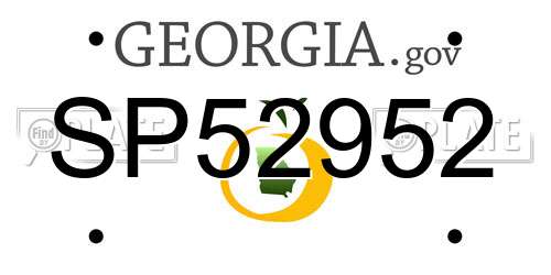 SP52952 Georgia License Plate