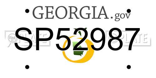 SP52987 Georgia License Plate