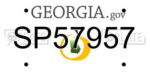 SP57957 Georgia License Plate