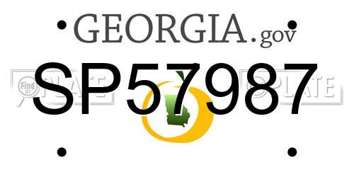 SP57987 Georgia License Plate