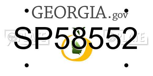 SP58552 Georgia License Plate