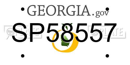 SP58557 Georgia License Plate
