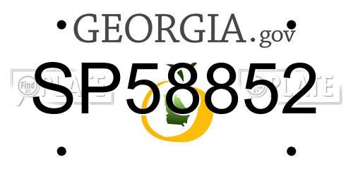SP58852 Georgia License Plate