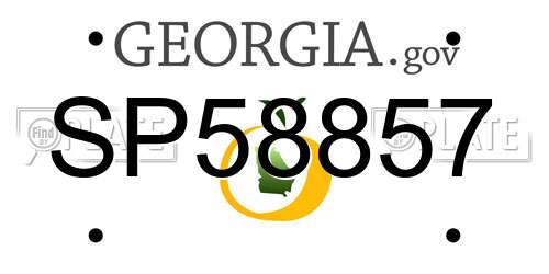 SP58857 Georgia License Plate