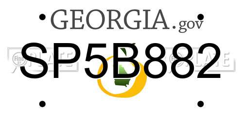 SP5B882 Georgia License Plate