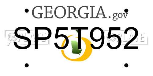 SP5T952 Georgia License Plate