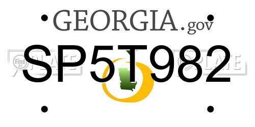 SP5T982 Georgia License Plate