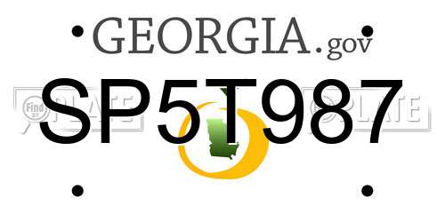 SP5T987 Georgia License Plate
