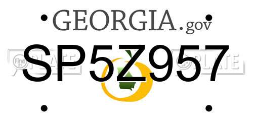 SP5Z957 Georgia License Plate