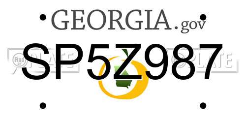 SP5Z987 Georgia License Plate