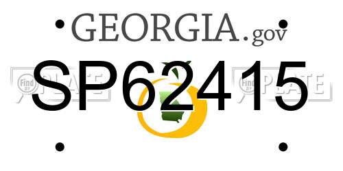 SP62415 Georgia License Plate