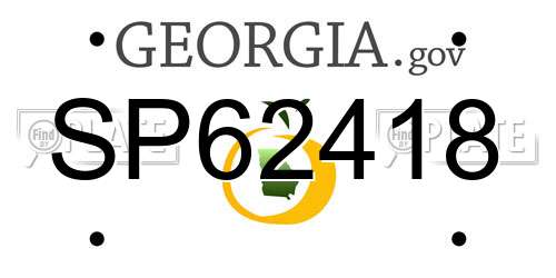 SP62418 Georgia License Plate