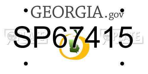 SP67415 Georgia License Plate