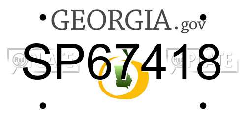SP67418 Georgia License Plate