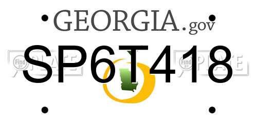 SP6T418 Georgia License Plate
