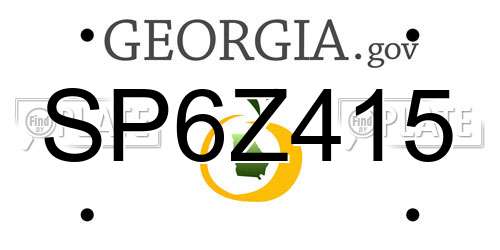 SP6Z415 Georgia License Plate