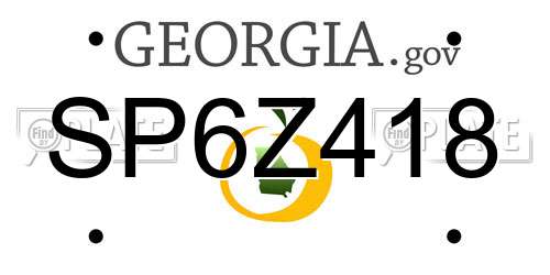 SP6Z418 Georgia License Plate