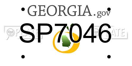 SP7046 Georgia License Plate