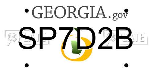 SP7D2B Georgia License Plate