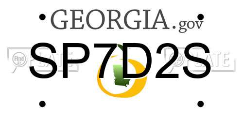 SP7D2S Georgia License Plate