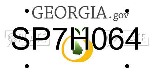SP7H064 Georgia License Plate