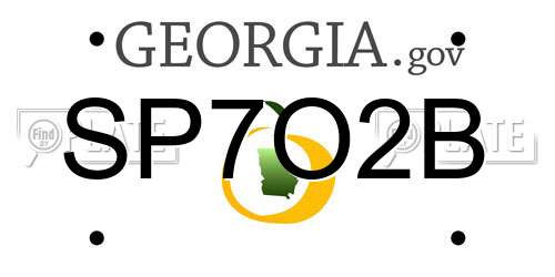 SP7O2B Georgia License Plate