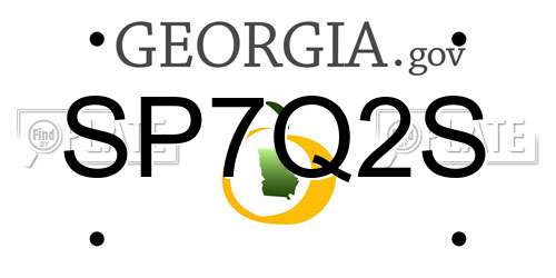SP7Q2S Georgia License Plate