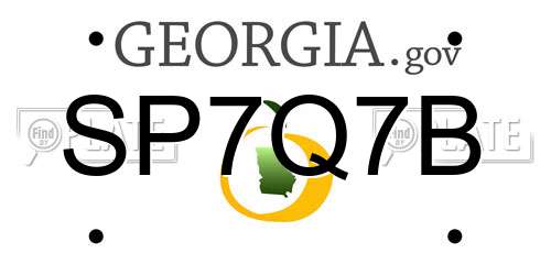 SP7Q7B Georgia License Plate