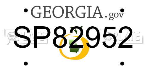 SP82952 Georgia License Plate