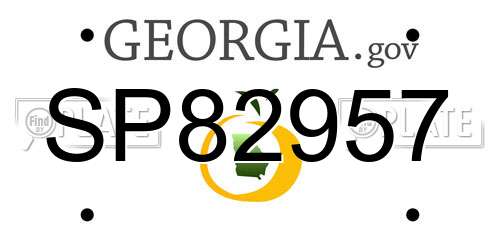SP82957 Georgia License Plate